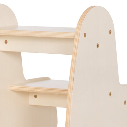 Kids' Step Stool Ricki Hm18340.01 Mdf & Plywood In Natural 33x43.5x40.5hcm.