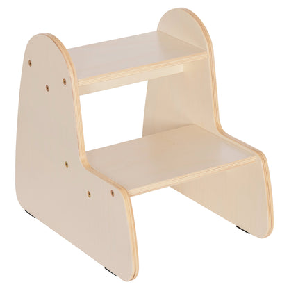 Kids' Step Stool Ricki Hm18340.01 Mdf & Plywood In Natural 33x43.5x40.5hcm.