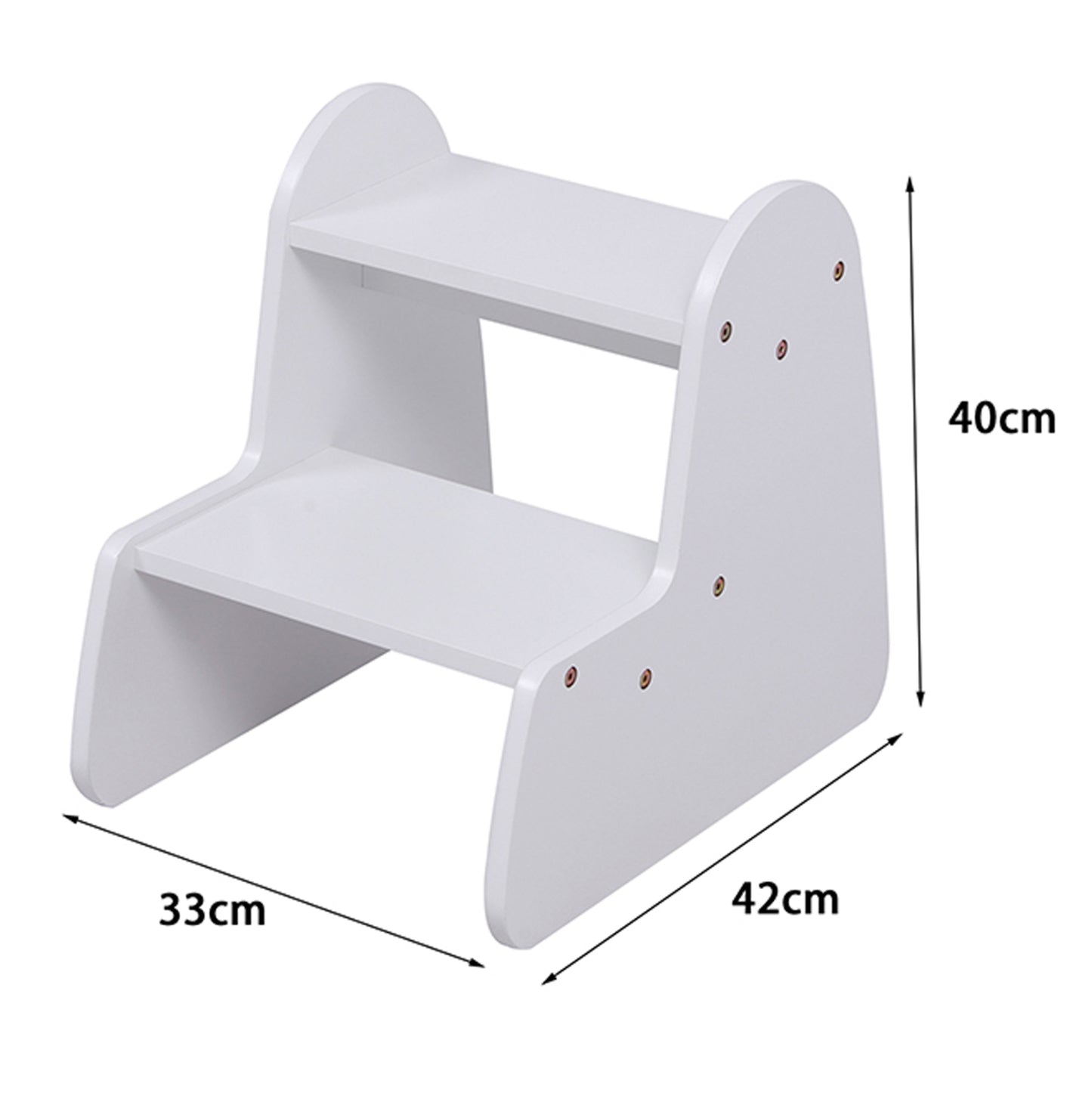Kids' Step Stool Ricki Hm18340.03 Mdf & Plywood In White 33x43.5x40.5hcm.