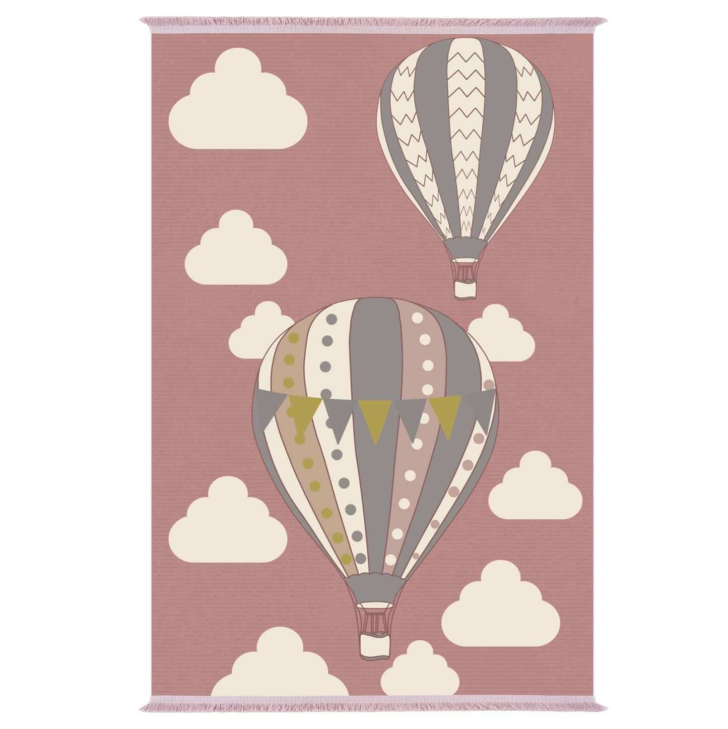 Series Kidder Kids' Carpet With Fringes Hm7678.22 Pink- Balloons 80Χ150
