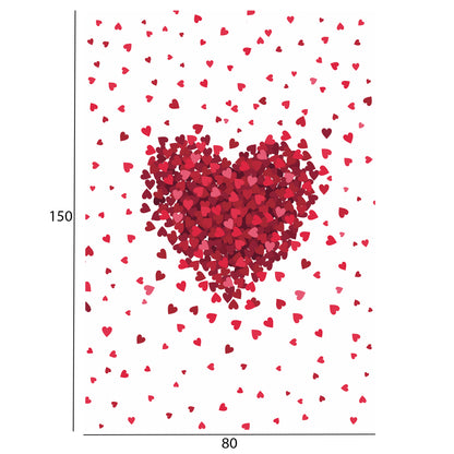 Series Kidder Hm7678.08 80Χ150cm,white With Red Hearts Carpet, With Fringes