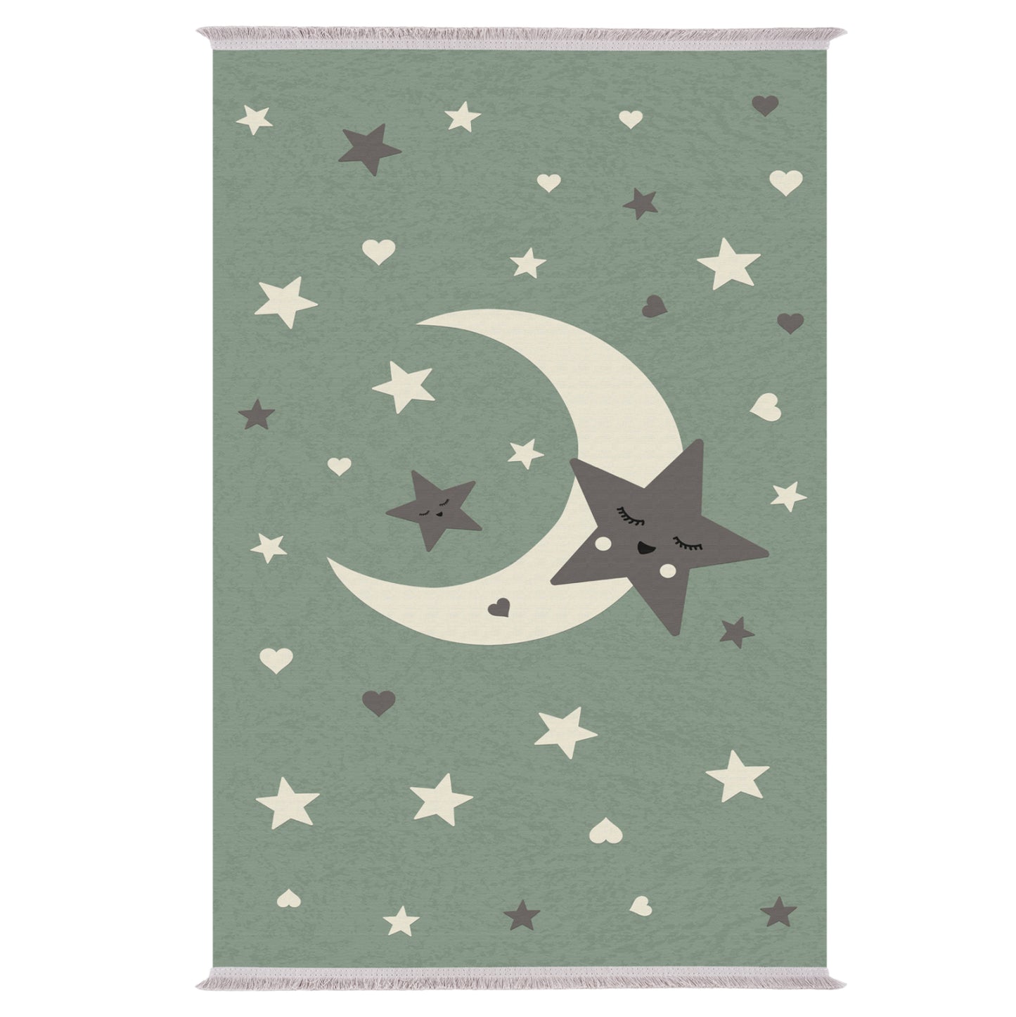 Series Kidder Kids' Carpet With Fringes Hm7678.20 Moon With Stars 80Χ150