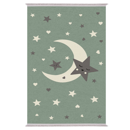 Series Kidder Kids' Carpet With Fringes Hm7678.20 Moon With Stars 80Χ150
