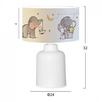Children's Table Lamp Baloo Hm7577.01 Animal Figures Φ24x32h Cm.