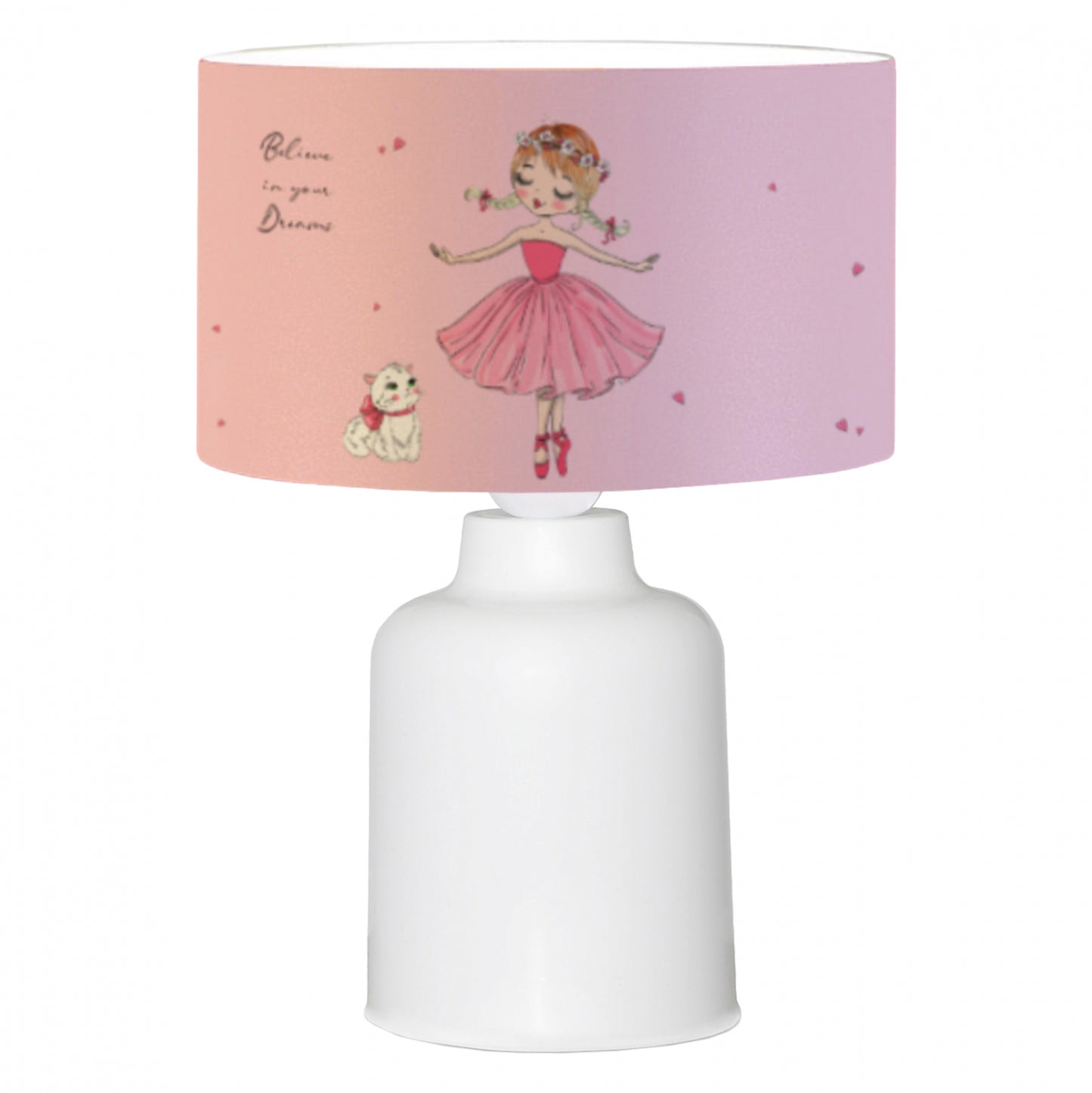 Children's Table Lamp Baloo Hm7577.03 Pink Ballerina Φ24x32h Cm.