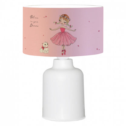 Children's Table Lamp Baloo Hm7577.03 Pink Ballerina Φ24x32h Cm.