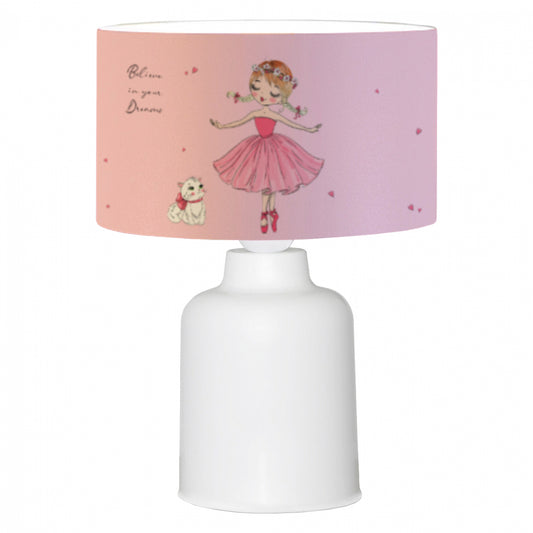 Children's Table Lamp Baloo Hm7577.03 Pink Ballerina Φ24x32h Cm.