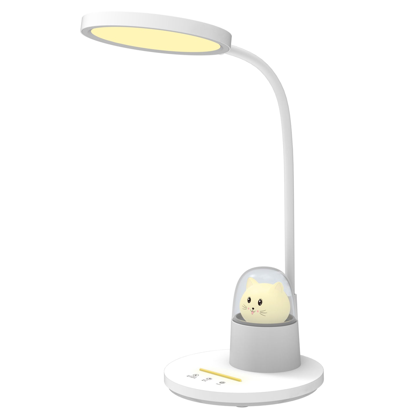 Kids Desk Lamp Led Badoo Cat Figure Light Hm4449.01 White Abs