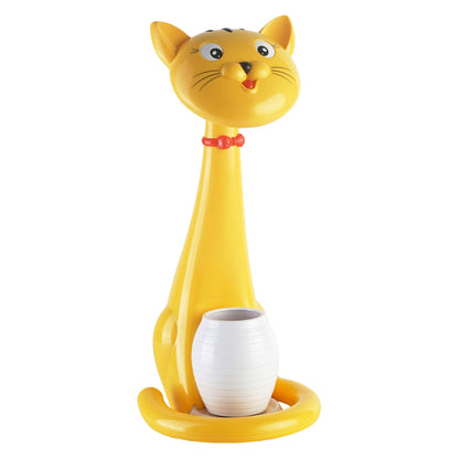 Kids Desk Lamp Led Badoo Cat Figure Hm4457.04 Yellow Abs-with Pen Holder