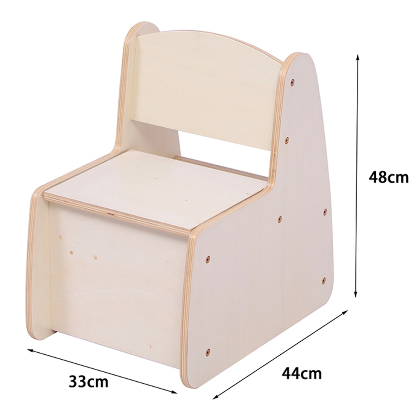 Kid's Chair With Storage Space Ricki Hm18343.01 Plywood/mdf In Natural 33x43x47hcm