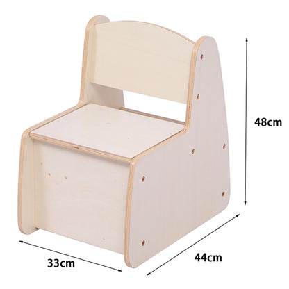Kid's Chair With Storage Space Ricki Hm18343.01 Plywood/mdf In Natural 33x43x47hcm