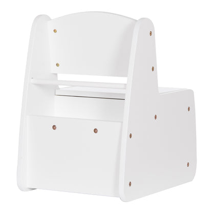 Kid's Chair With Storage Space Ricki Hm18343.03 Plywood/mdf In White 33x43x47hcm