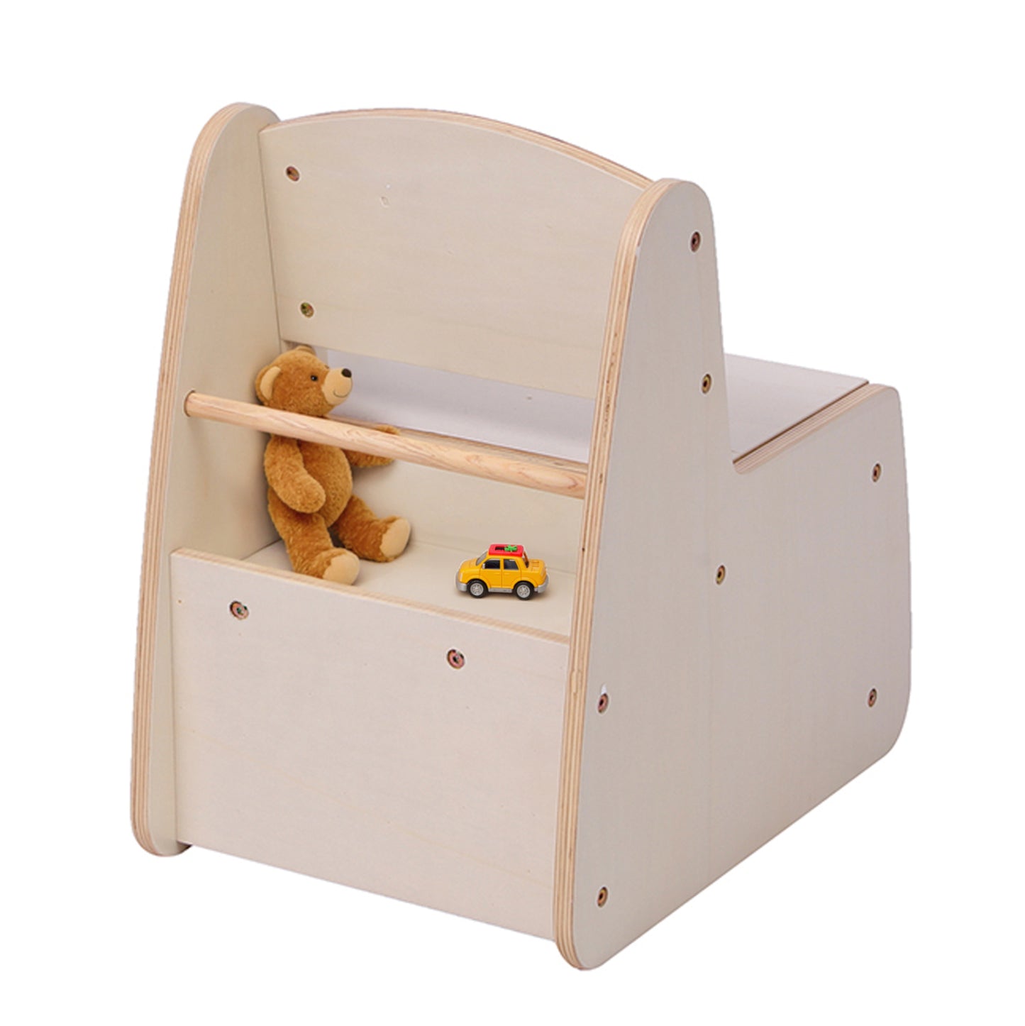 Kid's Chair With Storage Space Ricki Hm18343.01 Plywood/mdf In Natural 33x43x47hcm