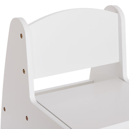 Kid's Chair With Storage Space Ricki Hm18343.03 Plywood/mdf In White 33x43x47hcm