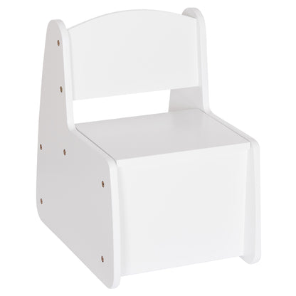 Kid's Chair With Storage Space Ricki Hm18343.03 Plywood/mdf In White 33x43x47hcm