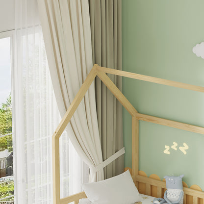 Kids' Bed With Mattresses & Drawers Phyllis Hm21323.01 Pine Wood In Natural 206x97x166hcm.