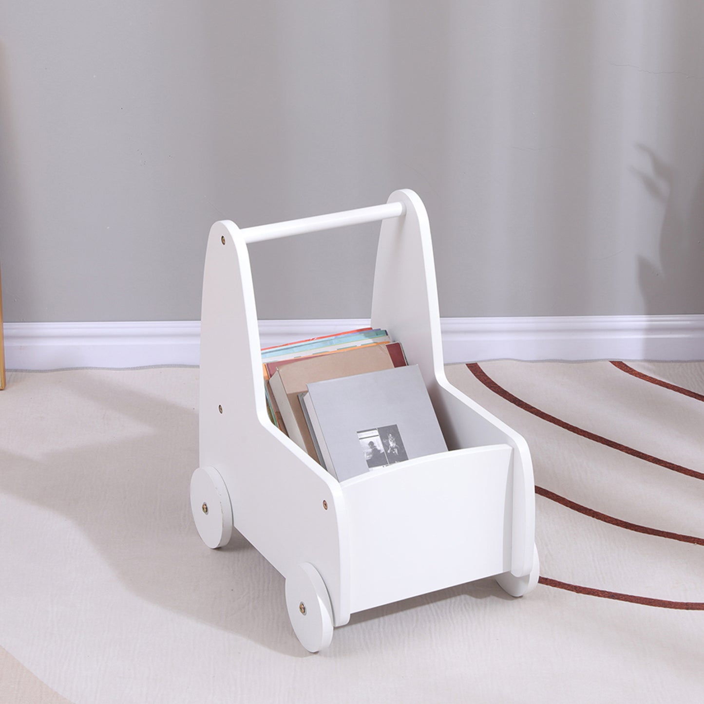Kids' Stroller/cart Ricki Hm18341.03 Mdf & Plywood In White 33x45x50hcm.