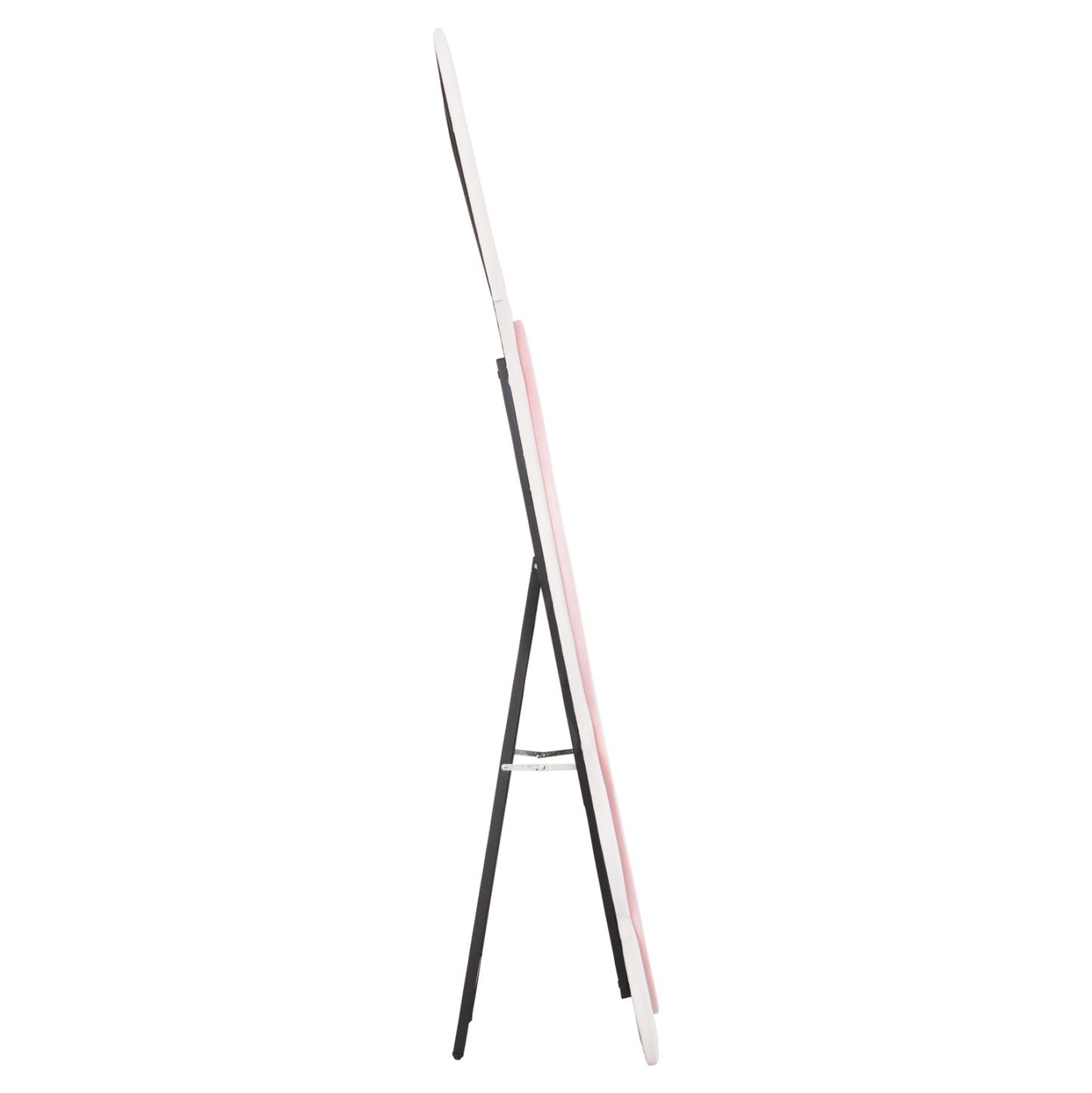 Kids' Floor Standing Mirror Bunny Hm4489.01 Mdf In Pink & White- Black Stand 80x162hcm.