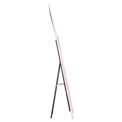 Kids' Floor Standing Mirror Bunny Hm4489.01 Mdf In Pink & White- Black Stand 80x162hcm.