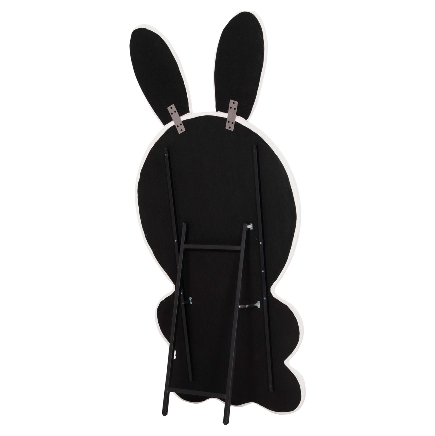 Kids' Floor Standing Mirror Bunny Hm4489.01 Mdf In Pink & White- Black Stand 80x162hcm.