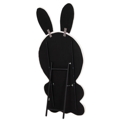Kids' Floor Standing Mirror Bunny Hm4489.01 Mdf In Pink & White- Black Stand 80x162hcm.