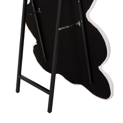 Kids' Floor Standing Mirror Bunny Hm4489.01 Mdf In Pink & White- Black Stand 80x162hcm.