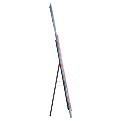 Kids' Floor Standing Mirror Bunny Hm4489.02 Mdf In Pink & Blue- Black Stand 80x162hcm.