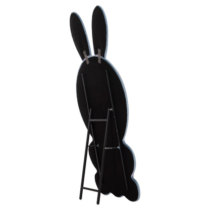 Kids' Floor Standing Mirror Bunny Hm4489.02 Mdf In Pink & Blue- Black Stand 80x162hcm.