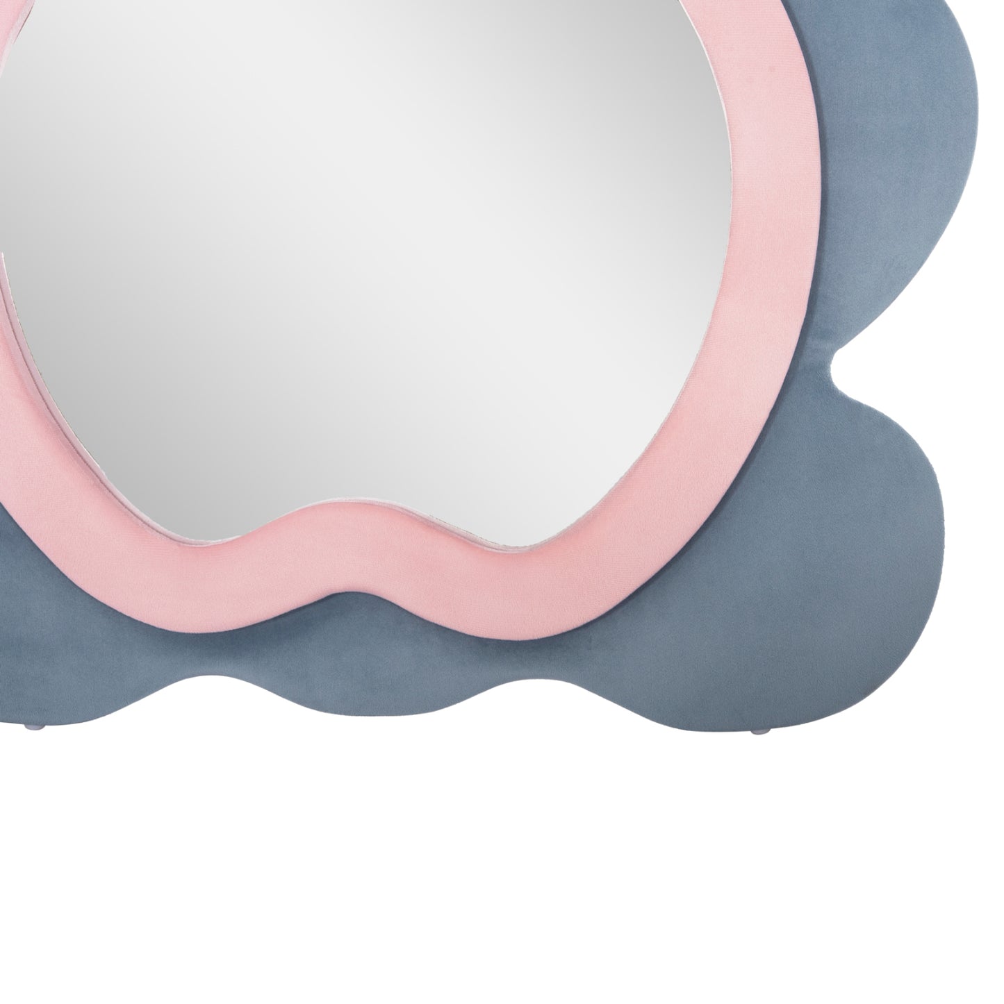 Kids' Floor Standing Mirror Bunny Hm4489.02 Mdf In Pink & Blue- Black Stand 80x162hcm.