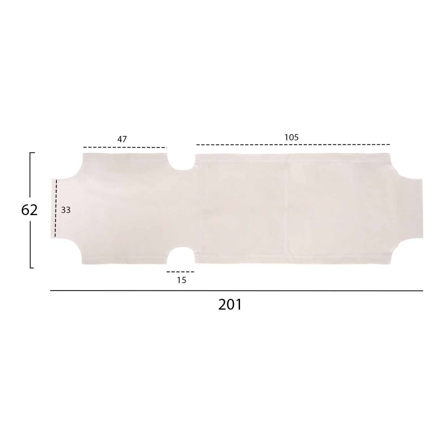 Replacement Textilene Cover Hm5072.03 600gr/m2 2x1 For Classic Sunbeds In White