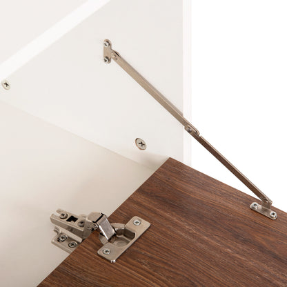 Shoe Rack 3 Levels Mirabell Hm8938.11 Melamine In Walnut-white 90Χ30Χ93hcm.