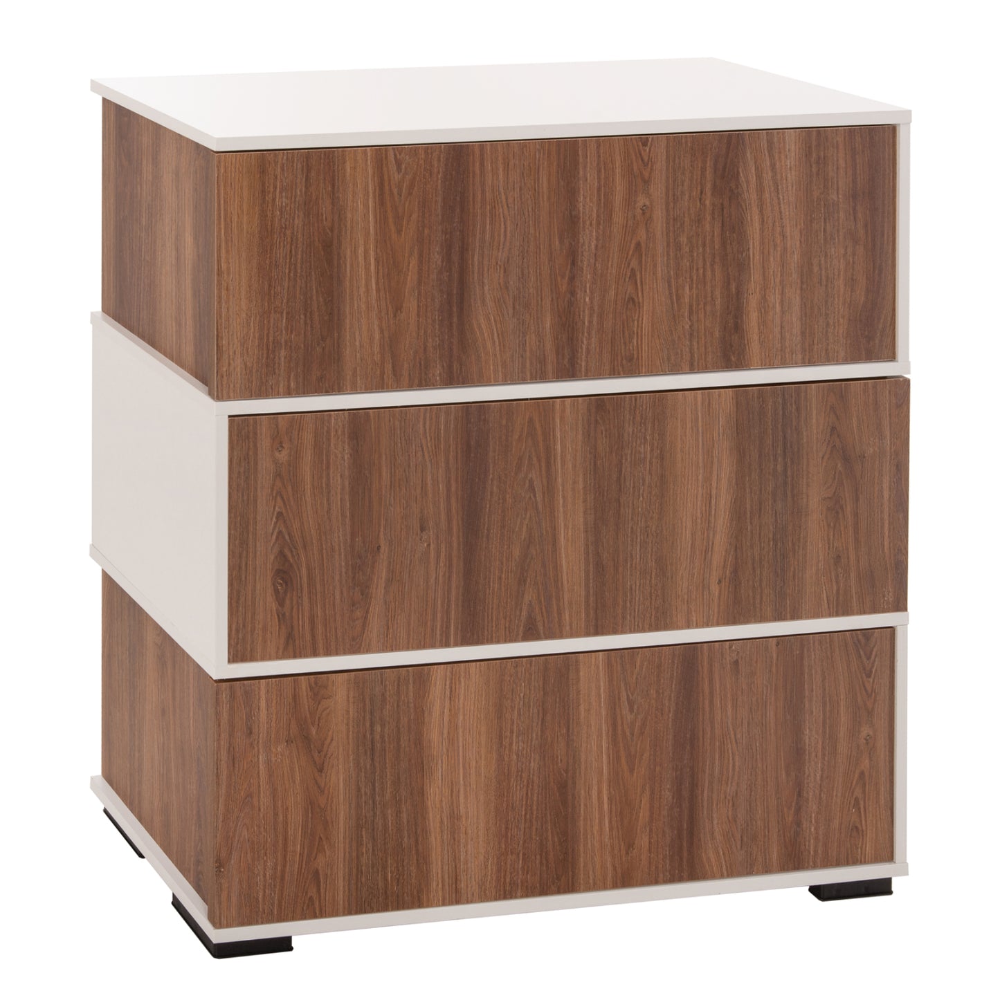 Shoe Rack 3 Levels Mirabell Hm8938.11 Melamine In Walnut-white 90Χ30Χ93hcm.