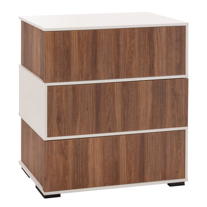 Shoe Rack 3 Levels Mirabell Hm8938.11 Melamine In Walnut-white 90Χ30Χ93hcm.