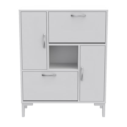 Shoe Cabinet Medy Hm18187.03 Melamine In White-white Legs 86,5x30x109hcm.