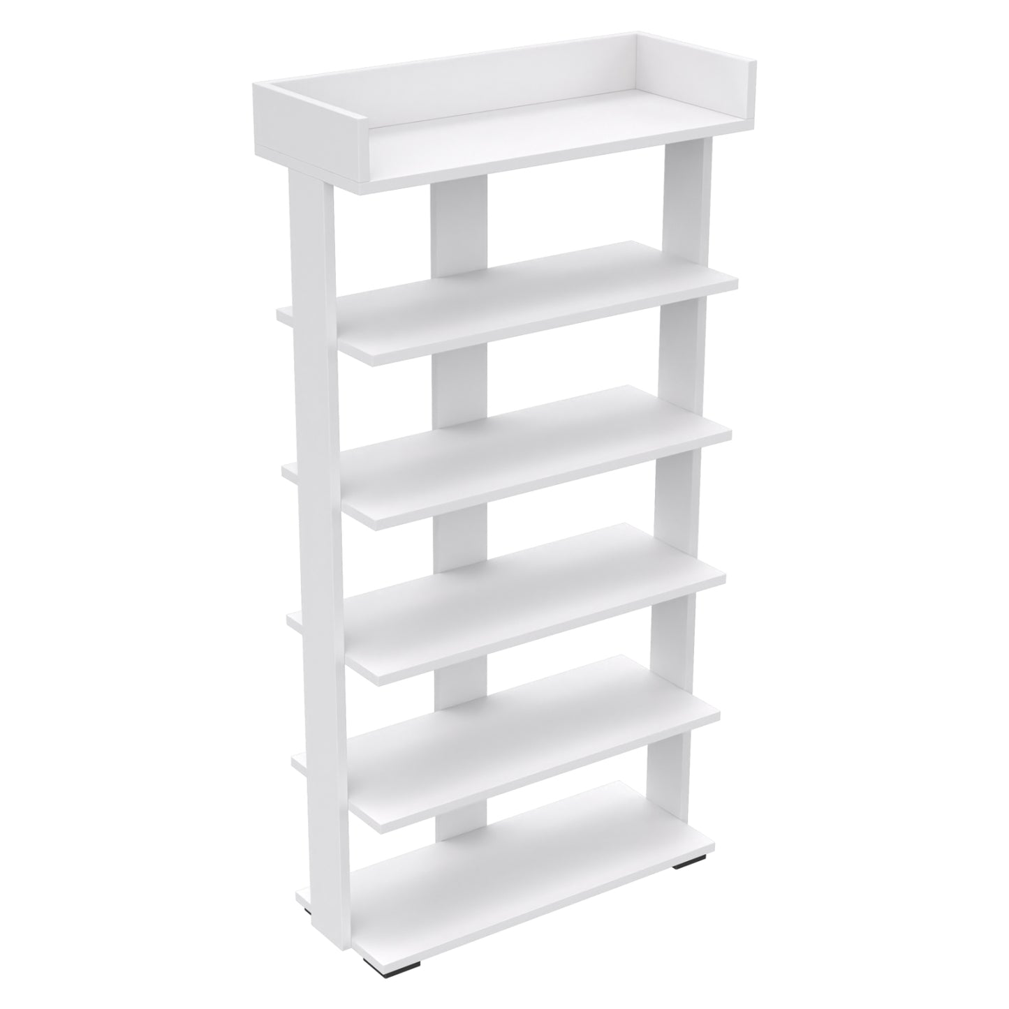 Shoe Rack Ribber Hm18191.01 Melamine In White Color 73x30x142hcm.