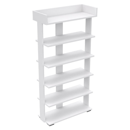 Shoe Rack Ribber Hm18191.01 Melamine In White Color 73x30x142hcm.