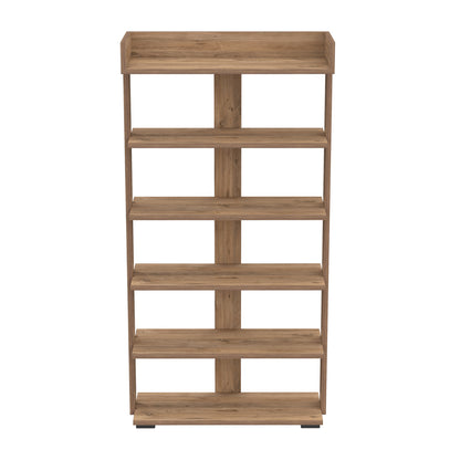 Shoe Rack Ribber Hm18191.04 Melamine In Natural Wood Color 73x30x142hcm.