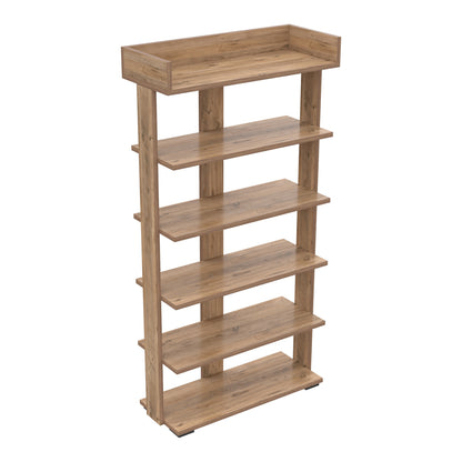 Shoe Rack Ribber Hm18191.04 Melamine In Natural Wood Color 73x30x142hcm.