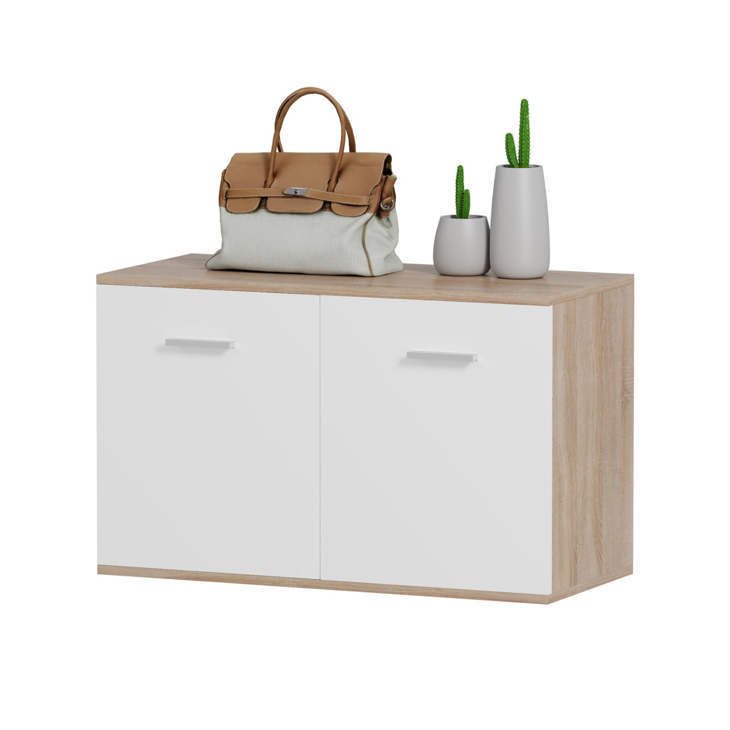 Shoe Cabinet Dionne Hm4363 Melamine In Sonama-white 80x35x46hcm.