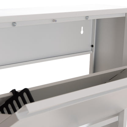Shoe Cabinet Stark Hm6633.02 Metal In White--3 Magnetic Doors 71x15x103hcm.