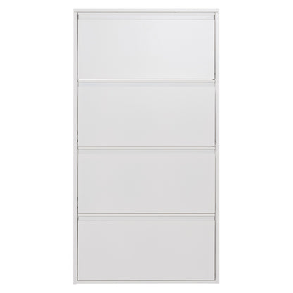 Shoe Cabinet Stark Hm6634.02 Metal In White--4 Magnetic Doors 71x15x137hcm.