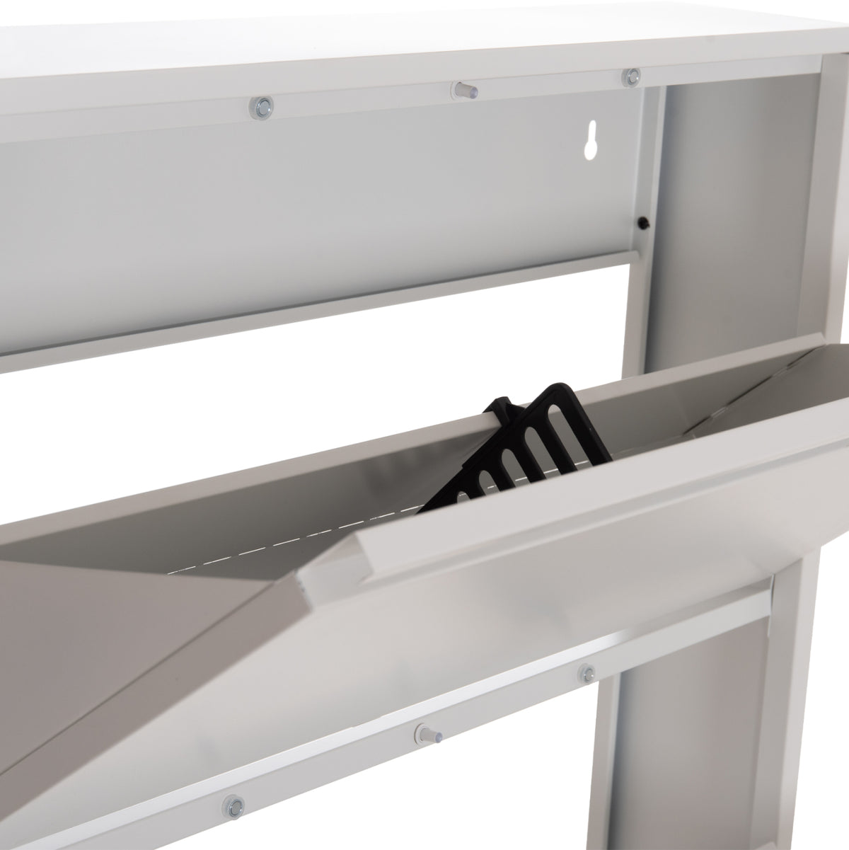Shoe Cabinet Stark Hm6634.02 Metal In White--4 Magnetic Doors 71x15x137hcm.
