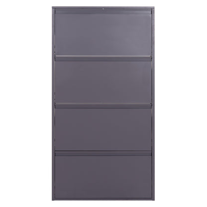 Shoe Cabinet Stark Hm6634.03 Metal In Anthracite--4 Magnetic Doors 71x15x137hcm.