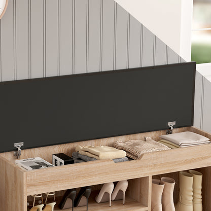 Shoe Rack With Seat Romir Hm2478.01 Melamine In Sonama-brown Seat 100x30x44hcm.