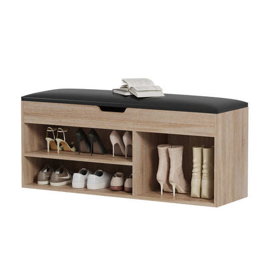 Shoe Rack With Seat Romir Hm2478.01 Melamine In Sonama-brown Seat 100x30x44hcm.