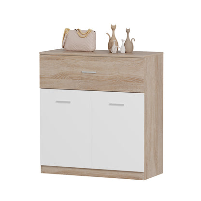 Shoe Cabinet With Drawer Dionne Hm4362 Melamine In Sonama-white 80x35x84hcm.