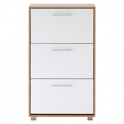 Shoe Cabinet 3-drawers Davina Hm2221.06 Melamine Sonama-white 62x24x110hcm