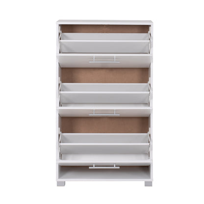 Shoe Cabinet Hm2221.05 3 Levels Melamine In White 62Χ24Χ110hcm.