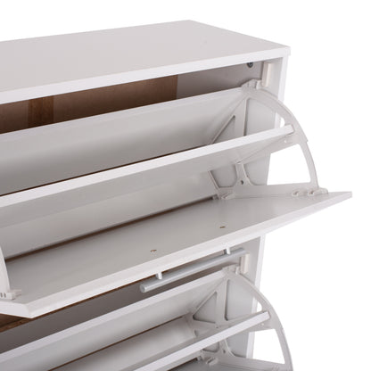 Shoe Cabinet Hm2221.05 3 Levels Melamine In White 62Χ24Χ110hcm.