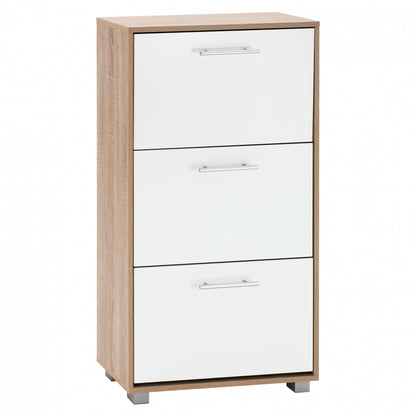 Shoe Cabinet 3-drawers Davina Hm2221.06 Melamine Sonama-white 62x24x110hcm